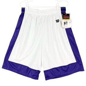 WILSON Men's Performance Pro-Flex Pull-on White Purple Shorts Size Large NWT